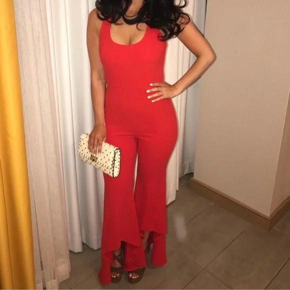 Intermix Red Jumpsuit - Picture 2 of 3